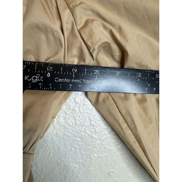 THE GOOD JANE Tan Coquette Style Square Neck Ruched 3/4 Sleeve Top Ruffle NWT XL - Picture 5 of 7